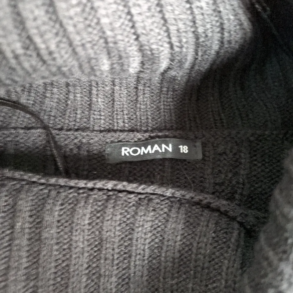 ROMAN CABLE KNIT JUMPER – BLACK, UK SIZE 18