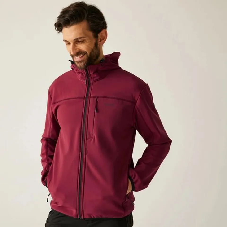 BRAND NEW REGATTA MEN'S OSSEK SOFTSHELL JACKET | DARK MAROON - UK LARGE