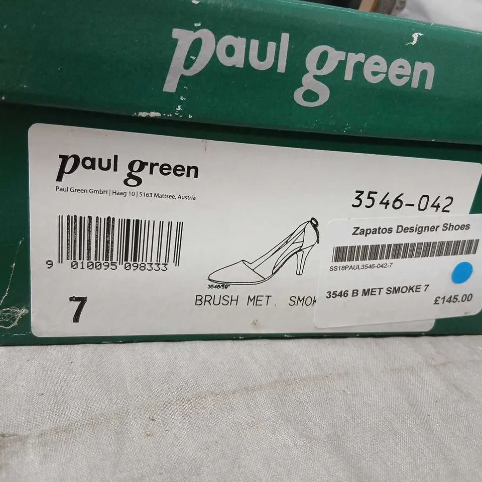 PAUL GREEN SILVER GLITTER HIGH-HEELED PUMPS – UK 7