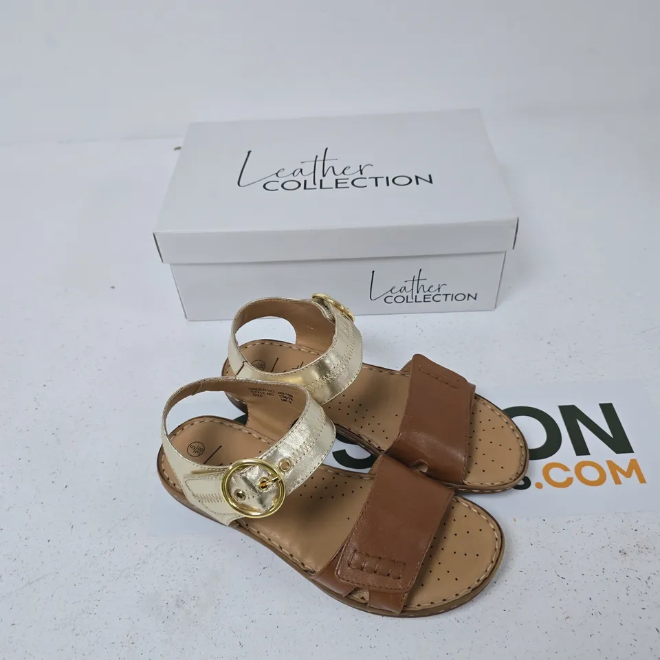 LEATHER COLLECTION NATASHA SANDALS – TAN, UK 5