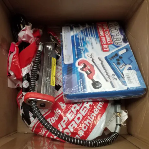 PALLET CONTAINING 3 SCRAP ITEMS INCLUDING 115MM ANGLE GRINDER, LINEAR TYRE INFLATOR & PIPE FLARING & CUTTING KIT