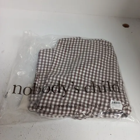 NOBODY'S CHILD CIGARETTE GINGHAM TROUSERS – BROWN, UK 16