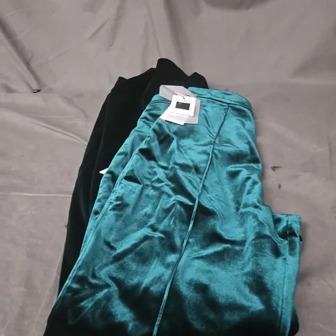 NADINE MERABI VELVET TEAL TROUSERS – UK 14 (US 10, EUR 42)