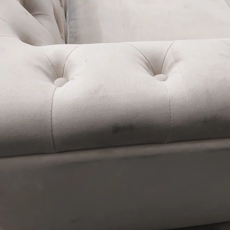 QUALITY DESIGNER 3 SEATER CHESTERFIELD FABRIC UPHOLSTERED SOFA