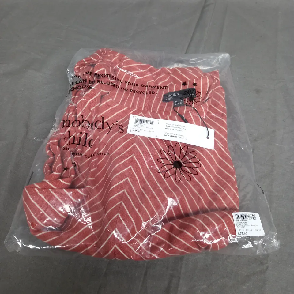 SEALED NOBODYS CHILD LIA MIDAXI DRESS BIAS STRIPE - UK 14 