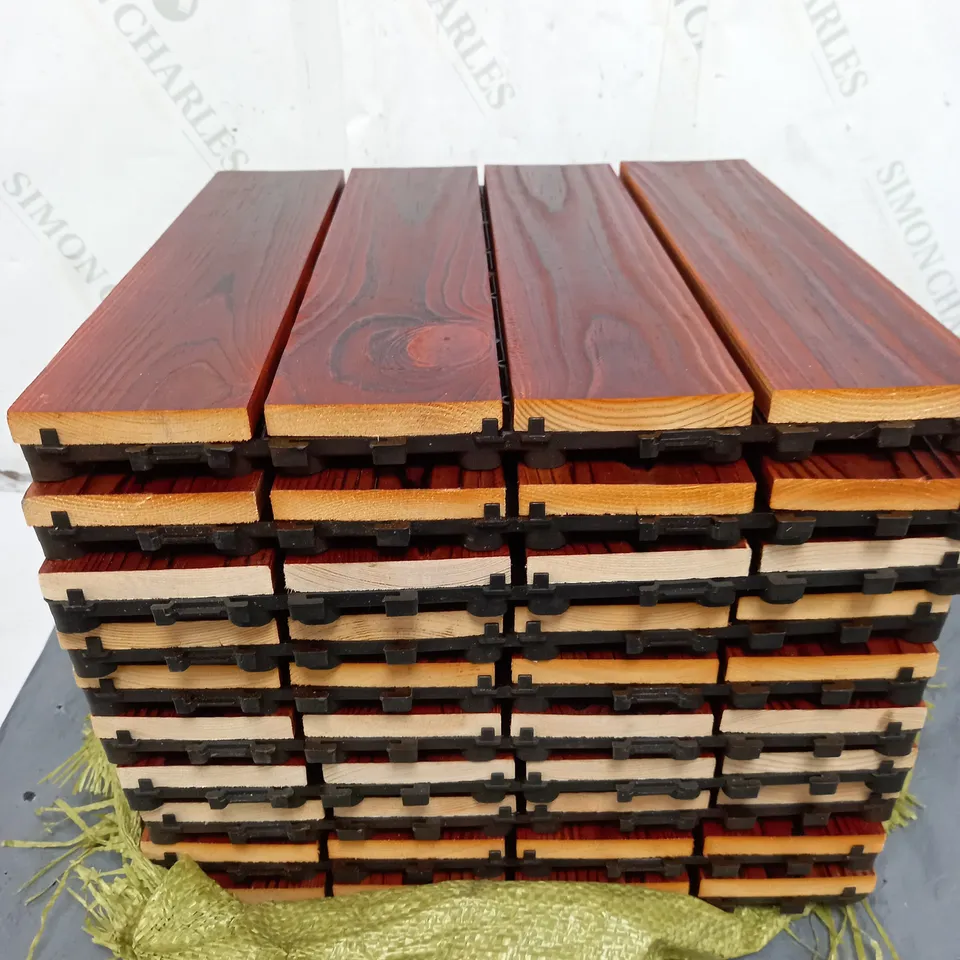 10 WOODEN DECKING FLOOR PANELS