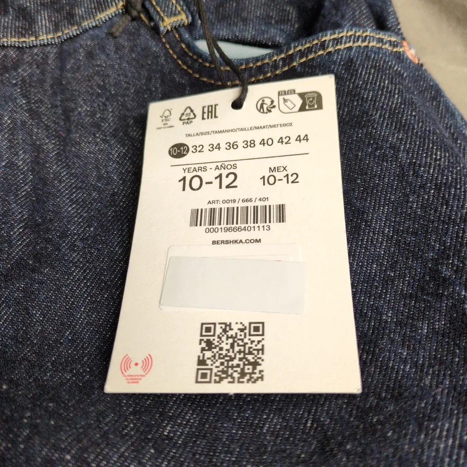 BERSHKA WIDE LOW WAIST BLUE JEANS FOR AGES 10 - 12 WITH TAGS