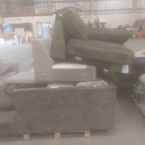 PALLET OF ASSORTED INCOMPLETE SOFA BED PARTS, PIECES AND CUSHIONS