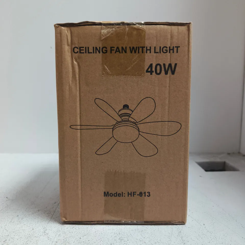 BOXED UNBRANDED CEILING FAN WITH LIGHT – MODEL HF-013, 40W