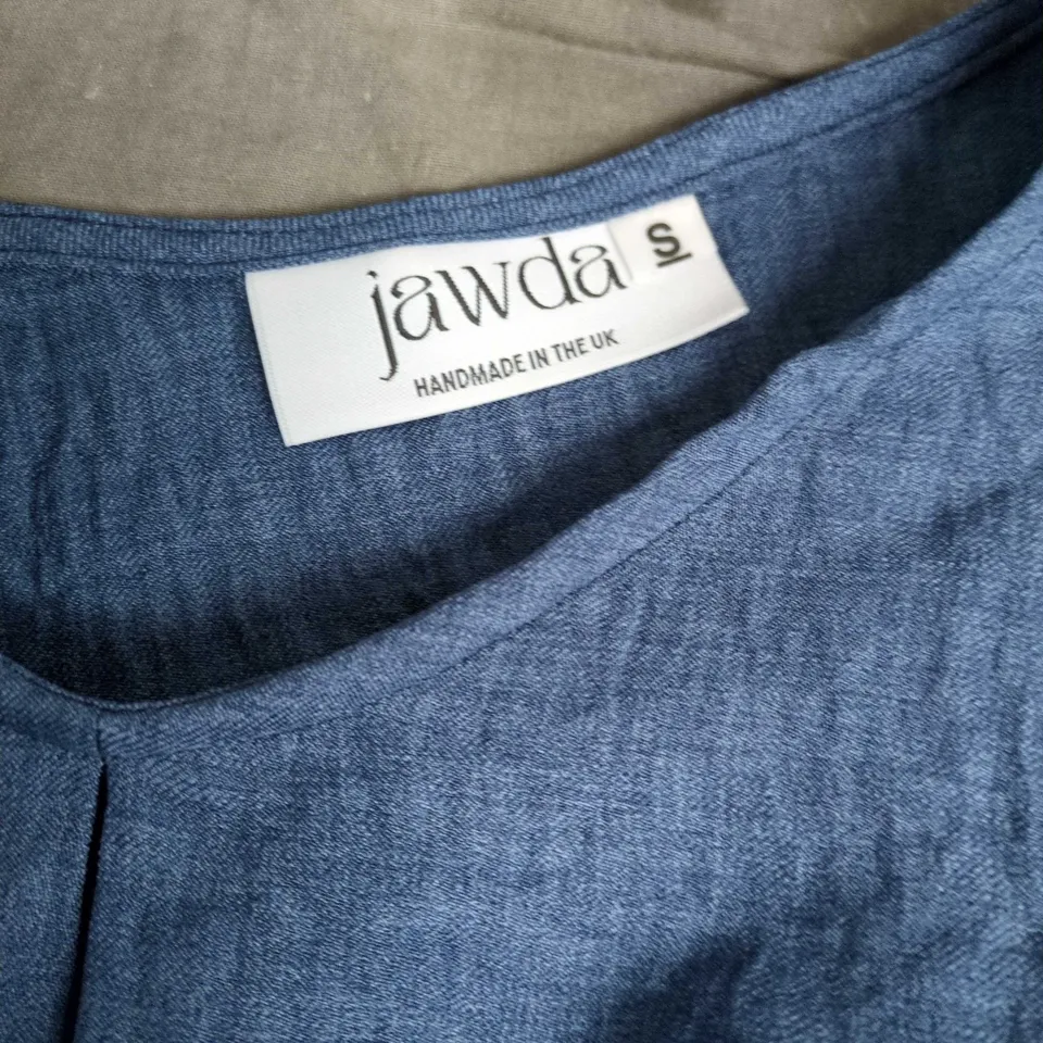 JAWDA DENIM-STYLE TOP – WOMEN'S, UK SIZE S, HANDMADE IN THE UK