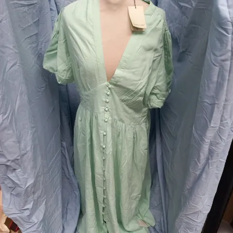 NOBODYS CHILD SS STARLIGHT MIDI DRESS IN GREEN - UK - 16