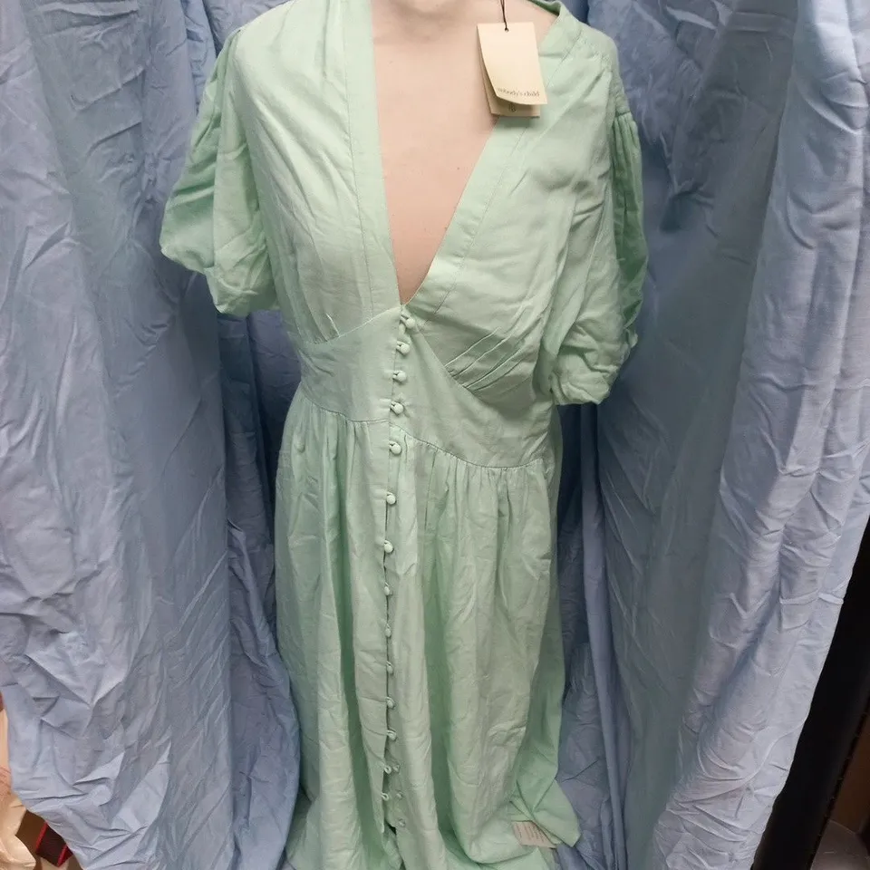 NOBODYS CHILD SS STARLIGHT MIDI DRESS IN GREEN - UK - 16