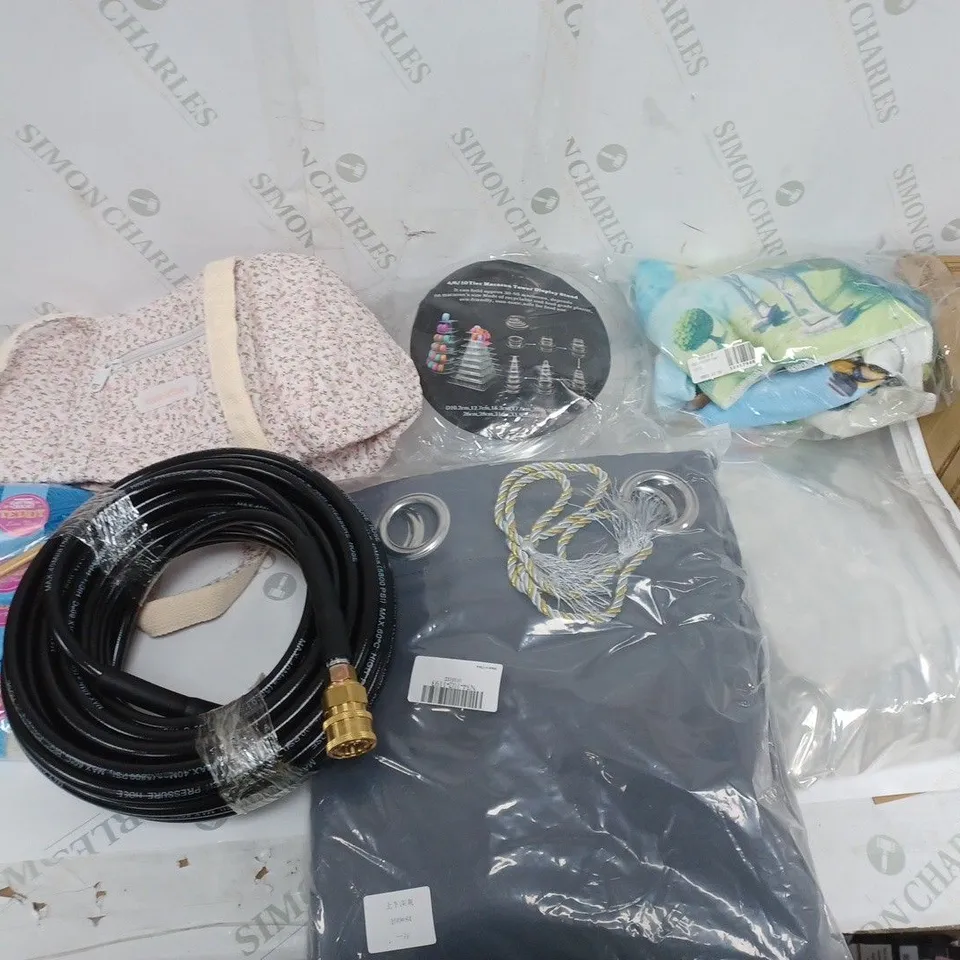BOX OF APPROXIMATELY 12 ASSORTED ITEMS TO INCLUDE KNITTING CROCHET, TOWER DISPLAY STAND, AND SOAP DISPENSER ETC. 