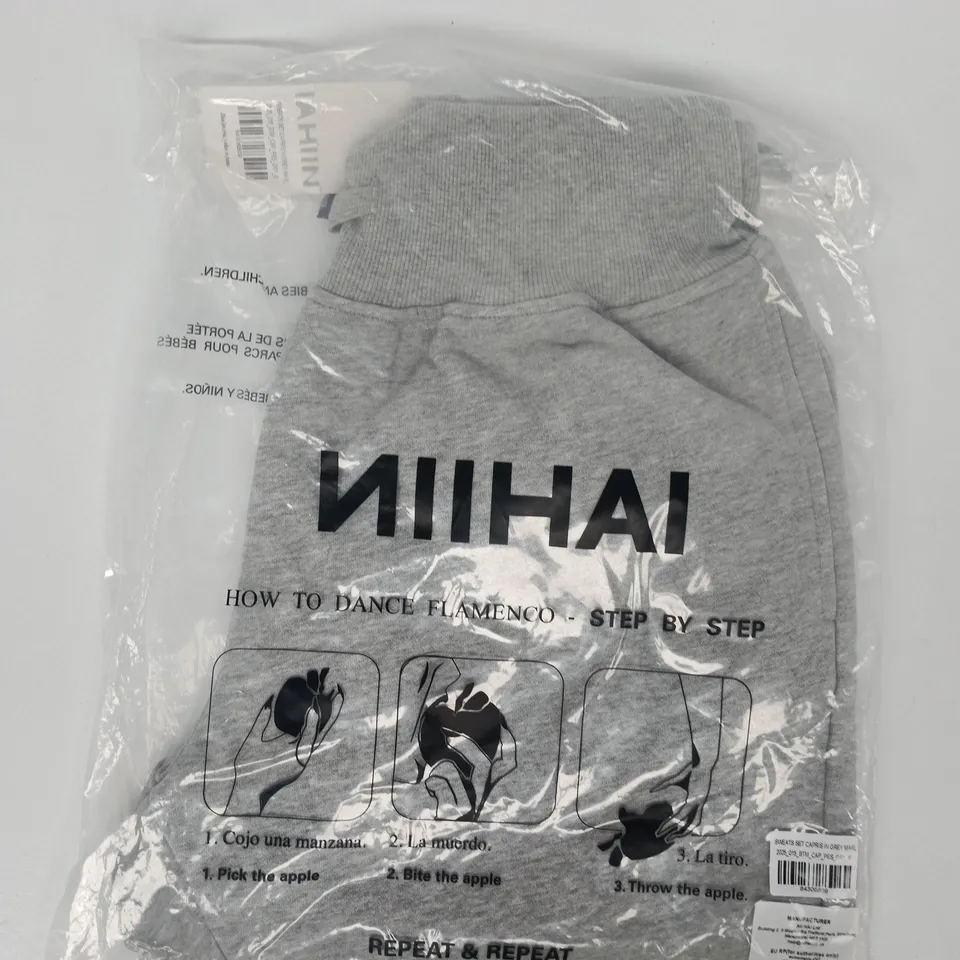 BAGGED NIIHAI SWEATS SET CAPRIS IN GREY MARL SIZE SMALL