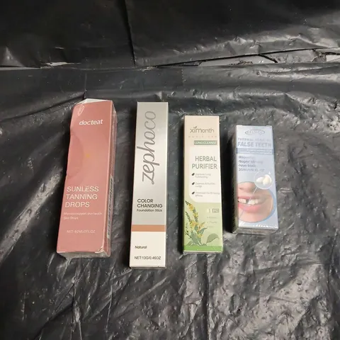 APPROXIMATELY 40 ASSORTED COSMETIC PRODUCTS TO INCLUDE - COLOUR CHANGING FOUNDATION STICK - HERBAL PURIFIER - SUNLESS TANNING DROPS