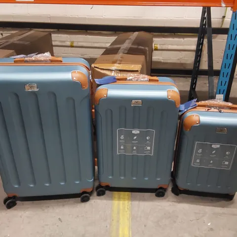 LUGG SET OF 3 HARD SHELL SUITCASES - BLUE