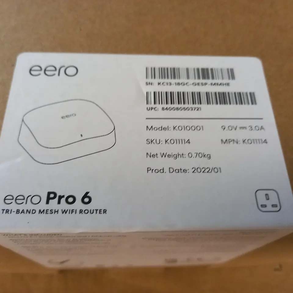 BOXED EERO PRO 6 TRI-BAND MESH WIFI ROUTER