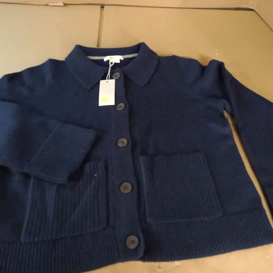 BODEN NAVY BUTTON FRONT CARDIGAN - M