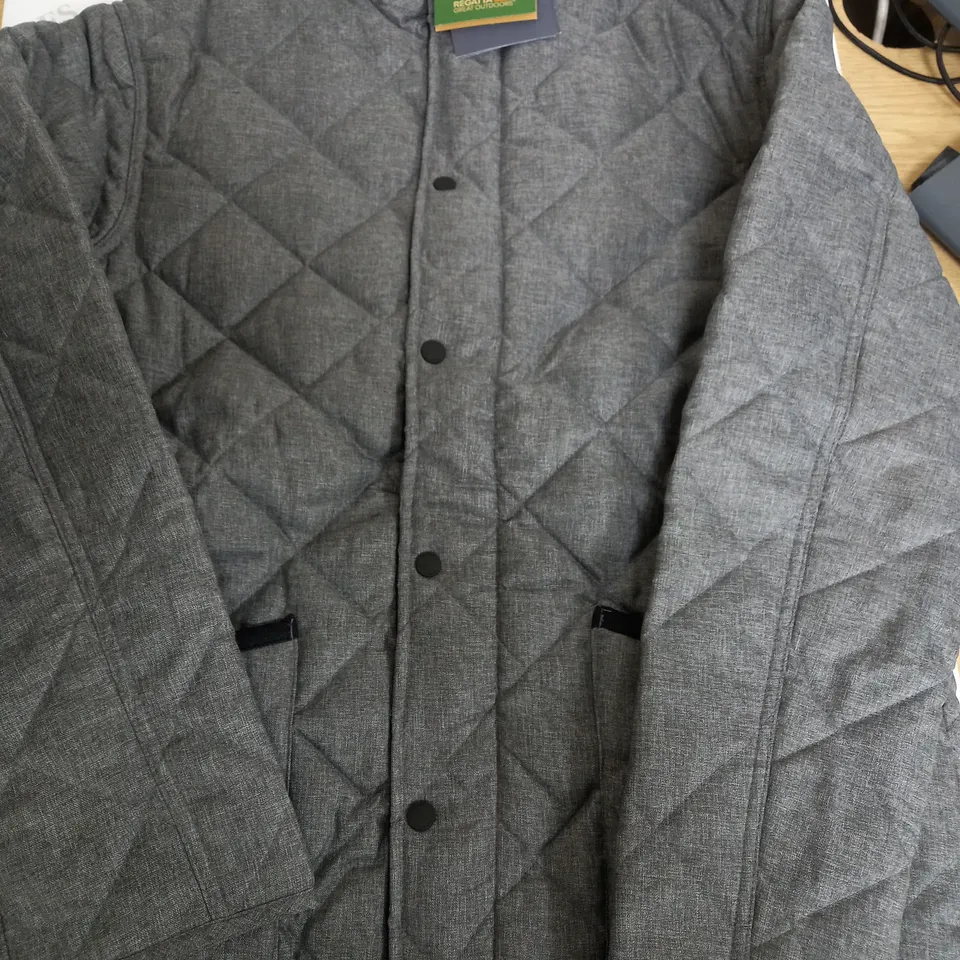 REGGATA THEROMAL GREY BUTTON UP JACKET - UK M