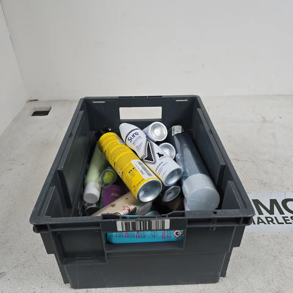 TOTE OF APPROXIMATELY 18 ASSORTED AEROSOL PRODUCTS TO INCLUDE NIVEA, SURE, GOT2B, WELLA PROFESSIONALS ETC