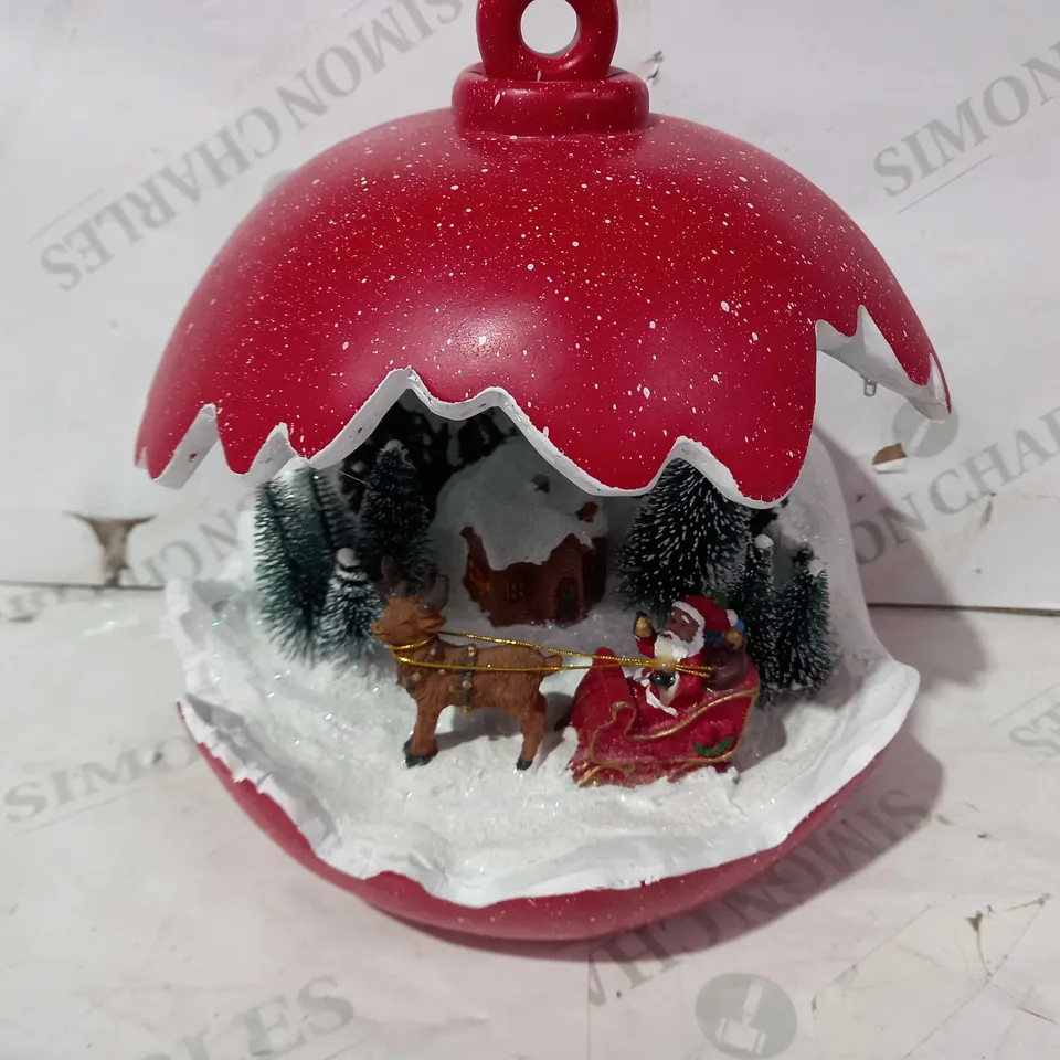 SANTAS EXPRESS PRE-LIT SPHERE WITH CHRISTMAS CHARACTER SCENE