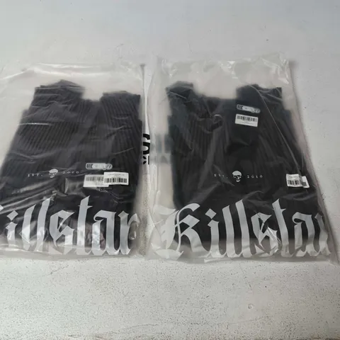 LOT OF APPROXIMATELY 40 BRAND NEW KILLSTAR DUSK EMPRESS KNIT TIOPS IN GREY - ALL SIZE XS