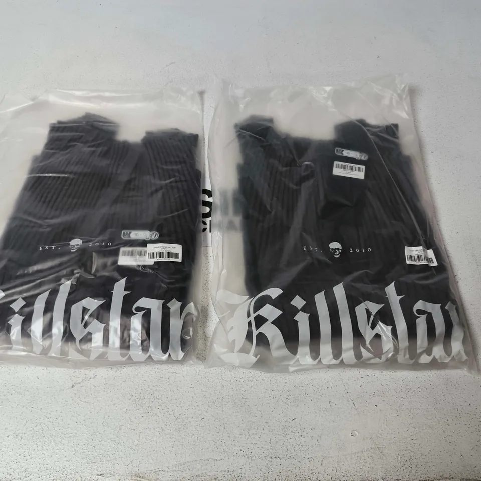 LOT OF APPROXIMATELY 40 BRAND NEW KILLSTAR DUSK EMPRESS KNIT TIOPS IN GREY - ALL SIZE XS