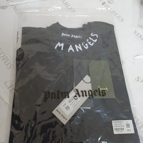 PACKAGED PALM ANGLES LOGO T-SHIRT IN BLACK - SIZE LARGE