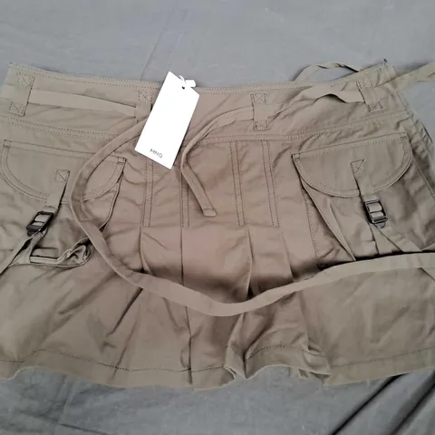 MANGO POCKET MINI SKIRT IN SANDSTONE - UK LARGE