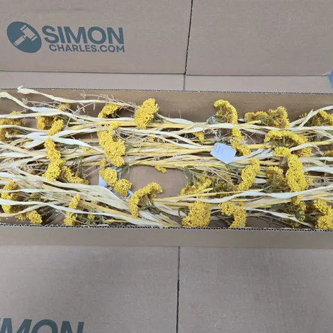12 X BOXES OF GISELA GRAHAM FAUX ACHILLEA SPRAY BUNCHES IN NATURAL YELLOW - 6 BUNCHES PER BOX 