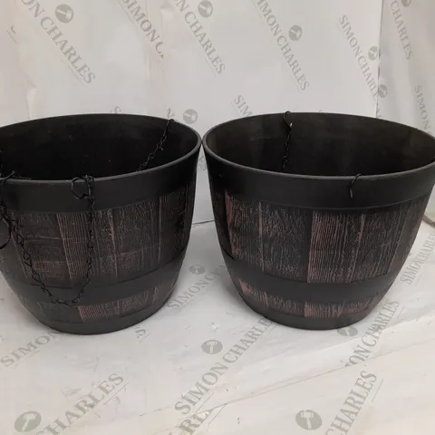 GRUMPY GARDENER SET OF 2 WHISKEY BARREL HANGING BASKETS