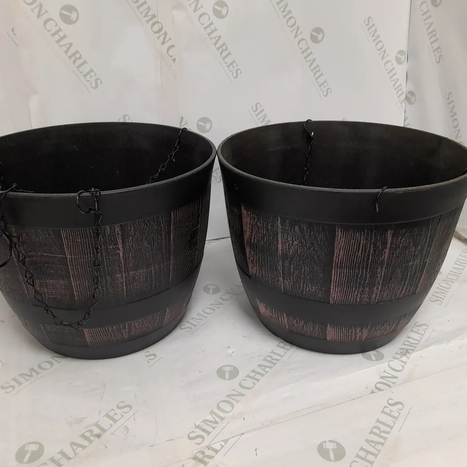 GRUMPY GARDENER SET OF 2 WHISKEY BARREL HANGING BASKETS
