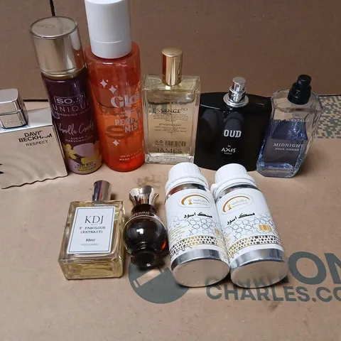 TEN ASSORTED UNBOXED FRAGRANCES TO INCLUDE; DAVID BECKHAM, SO...., AXIS AND KDJ
