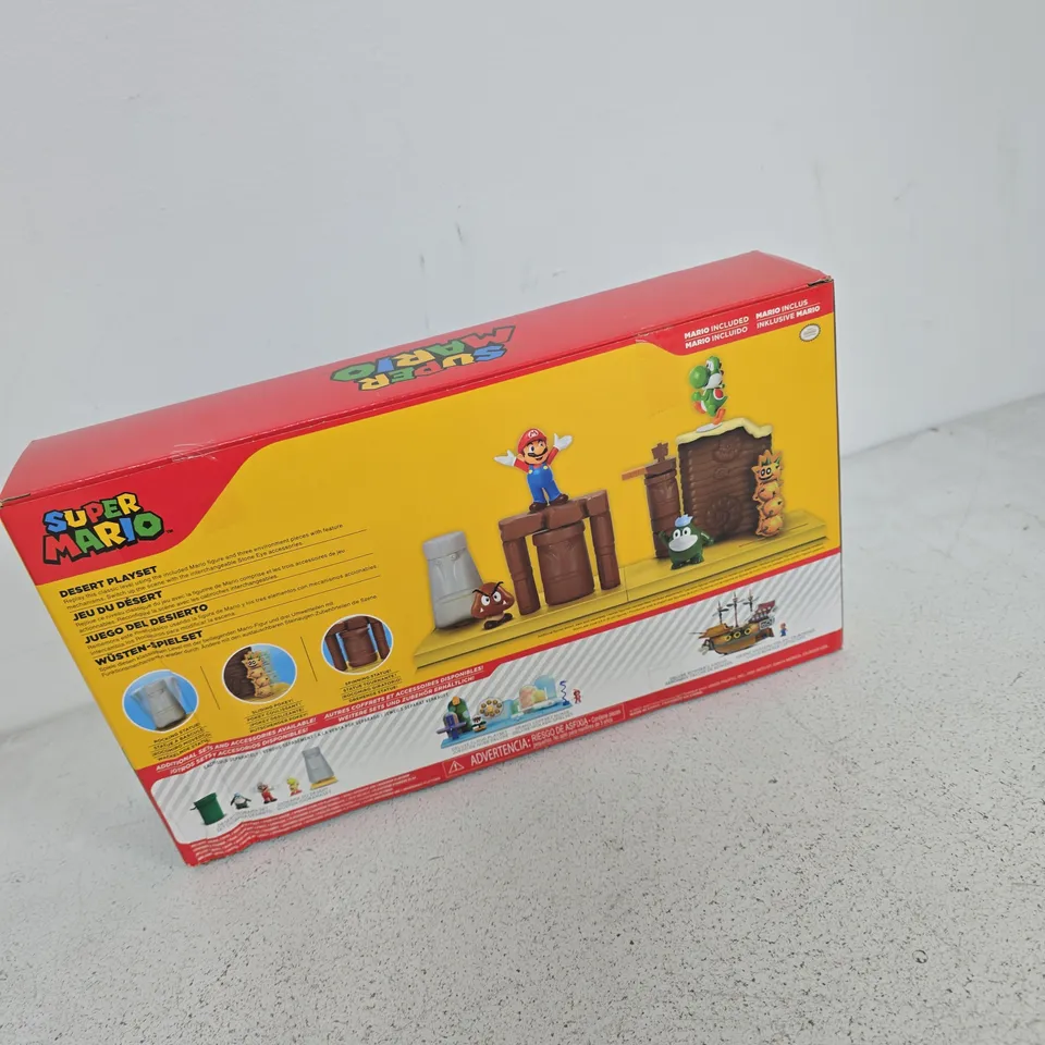 SUPER MARIO DESERT PLAYSET – BOXED WITH MARIO FIGURE AND DESERT ACCESSORIES