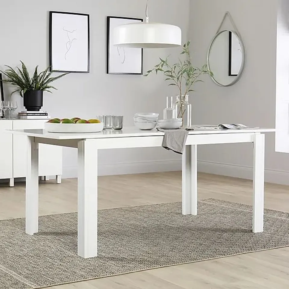 BOXED ASPEN WHITE 150-180CM EXTENDING DINING TABLE (1 BOX)