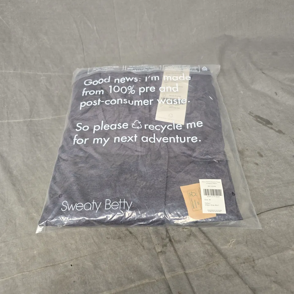 SWEATY BETTY GAIA PERFORMANCE YOGA JUMPSUIT IN URBAN GREY MARL SIZE M