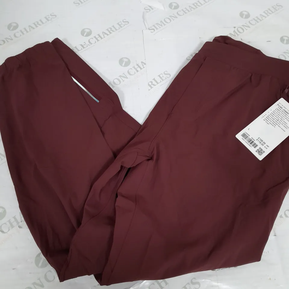 LULULEMON SURGE JOGGERS IN MAROON  - LARGE