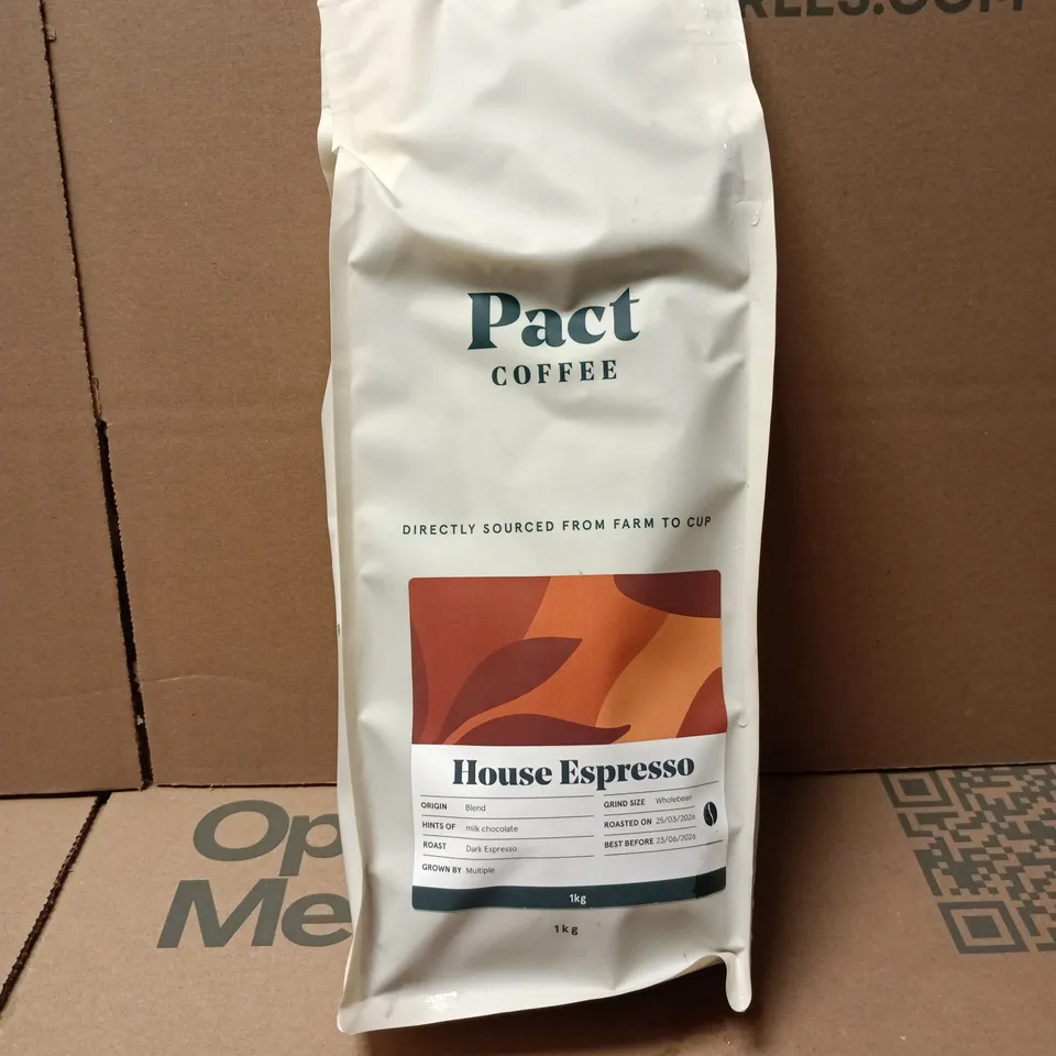 PACT COFFEE HOUSE ESPRESSO WHOLEBEAN 1KG