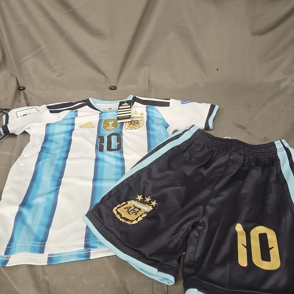 ARGENTINA MESSI 10 HOME JERSEY AND SHORTS – ADIDAS SIZE 24
