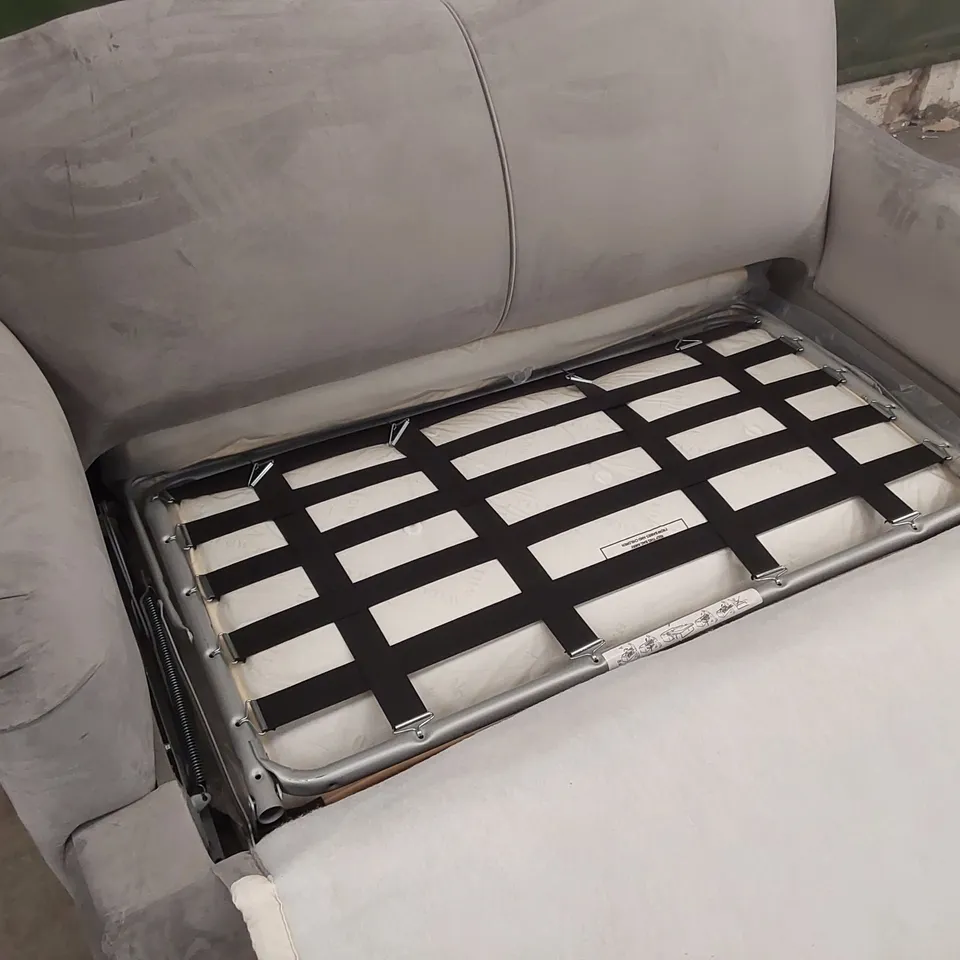 QUALITY DESIGNER THE APPLEDOE 2 SEATER SOFA BED - METEOR GREY VELVET