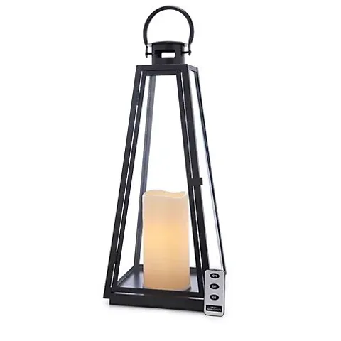 HOME REFLECTIONS LARGE INDOOR OUTDOOR LANTERN WITH LED CANDLE