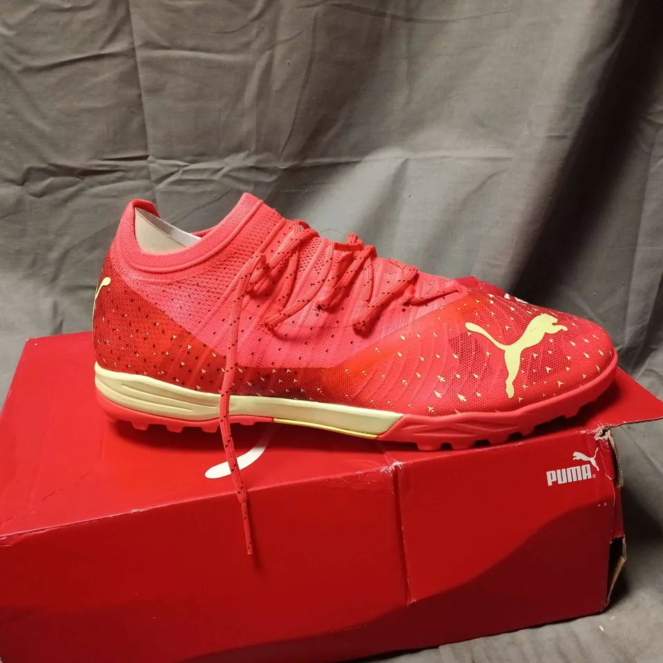 PUMA FOOTBALL BOOTS – RED WITH YELLOW LOGO - UK SIZE 9.5