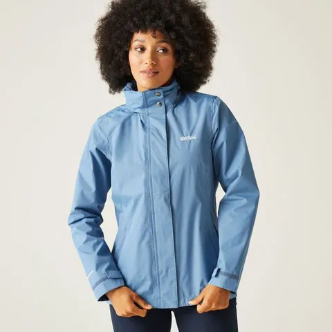 REGATTA WOMENS DAYSHA LIGHTWEIGHT WATERPROOF JACKET CORONET BLUE SIZE 18