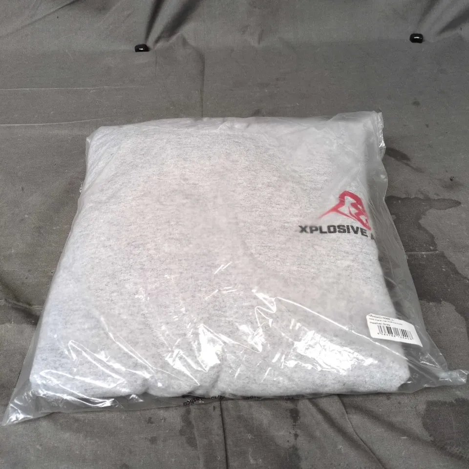 XPLOSIVE APE HEATHER GREY HOODIE – ORIGINAL LOGO V2 STRING HOODIE LARGE