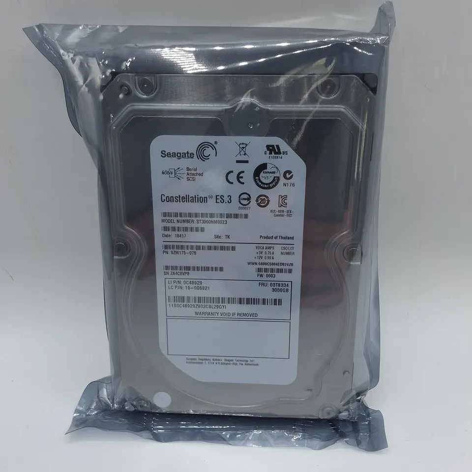 SEALED SEAGATE CONSTELLATION ES.3 3000GB HARD DRIVE - ST3000NM0023