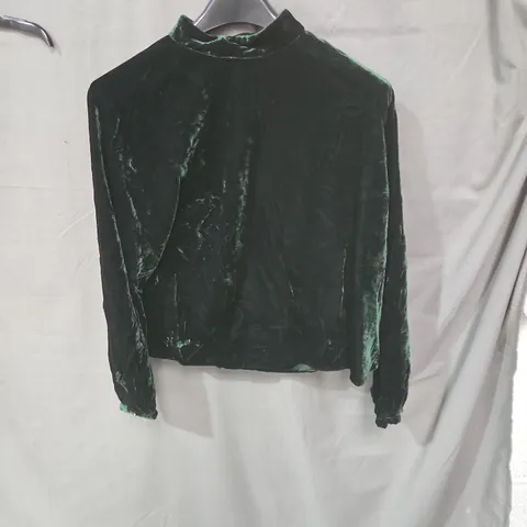 HUSH VELVET TOP – DARK EMERALD GREEN - SIZE 8