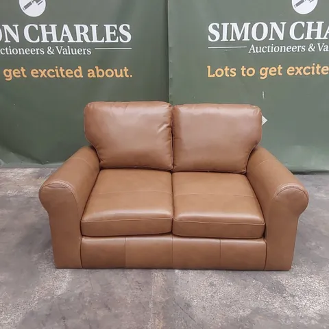 BAILEY 2 SEATER LEATHER SOFA - TAN