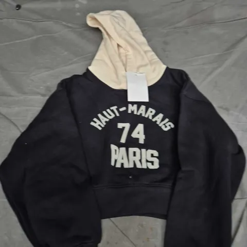 ZARA Kids Hoodie, Black with Beige Hood, 9-10 Years (140 cm)