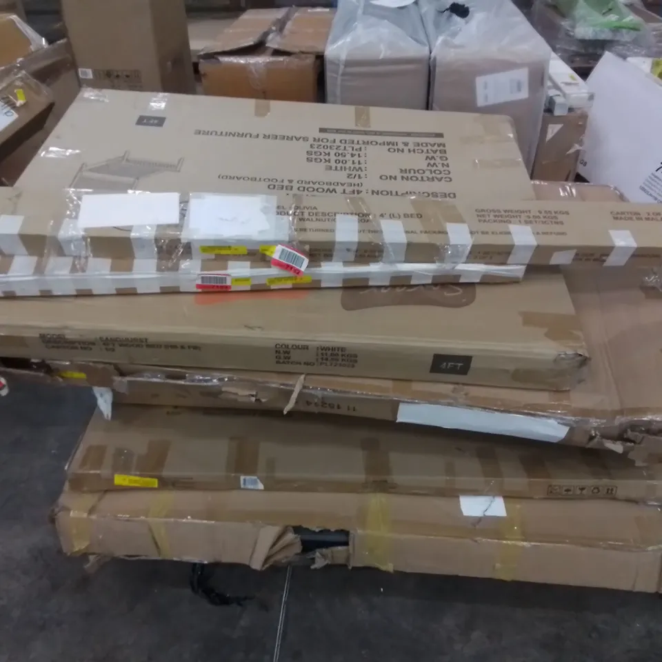 PALLET TO CONTAIN A MIXED ASSORTMENT OF BED PARTS