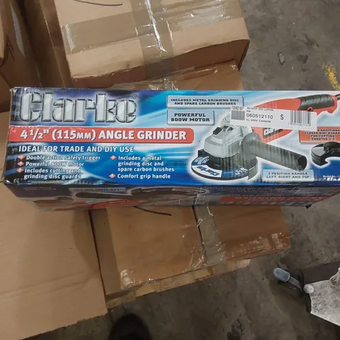 BOXED CLARKE CAG800B 800W 115MM ANGLE GRINDER (230V)